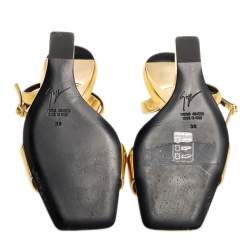 مملوكة مسبقًا Giuseppe Zanotti Gold Leather  Picard Ankle Strap Sandals Size 38