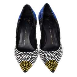 Pre Owned حذاء كعب عالي جوسيبي زانوتي سويدي مزخرف بالكريستال متعدد الألوان مقدمة مدببة مقاس 40  