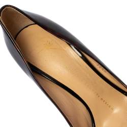 Giuseppe Zanotti Brown Tortoise Shell Patent Leather Peep Toe Platform Pumps Size 39