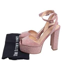 Pre Owned Giuseppe Zanotti Pink Fabric Sequin Embellished Lavinia Sandals Size 38