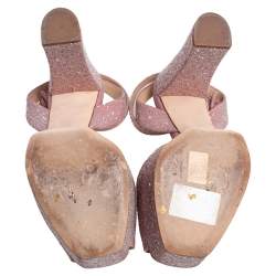 Pre Owned Giuseppe Zanotti Pink Fabric Sequin Embellished Lavinia Sandals Size 38