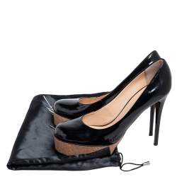 Giuseppe Zanotti Black Patent Leather Cork Platform Pumps Size 38.5