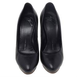 Giuseppe Zanotti Black Leather Platform Pumps Size 37.5