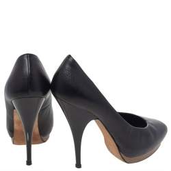 Giuseppe Zanotti Black Leather Platform Pumps Size 37.5