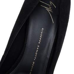 Pre Owned Giuseppe Zanotti Black Suede Liza Peep Toe Platform Pumps Size 41