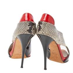 Giuseppe Zanotti Multicolor Python Embossed And Patent Leather D'orsay Peep Toe Pumps Size 38