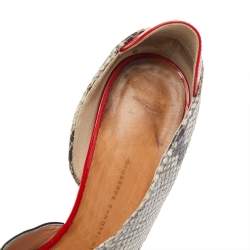 Giuseppe Zanotti Multicolor Python Embossed And Patent Leather D'orsay Peep Toe Pumps Size 38