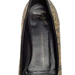 Giuseppe Zanotti Metallic Gold  Textile Fabric  Ballet Flats Size 37