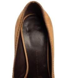 Giuseppe Zanotti Tan Nubuck Leather Platform  Pumps Size 36