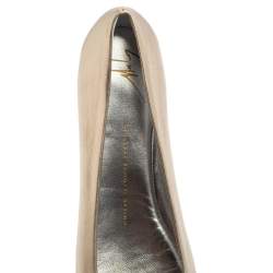 Pre Owned Giuseppe Zanotti Metallic Gold Leather Malika Spike Ballet Flats Size 39.5