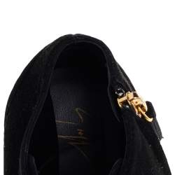 Giuseppe Zanotti Black Suede Lace Up Booties Size 38