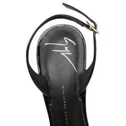 Pre Owned Giuseppe Zanotti Black Patent Leather Sophie Slingback Sandals Size 36