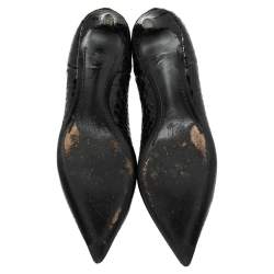 مملوكة مسبقًا Giuseppe Zanotti Black Python Embossed Patent Leather Ankle Boots Size 37.5