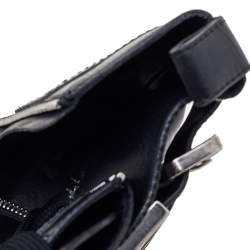 Pre Owned Giuseppe Zanotti Black Leather Ankle Length Boots Size 40