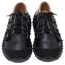 Pre Owned Giuseppe Zanotti Black Leather Urchin Sneakers Size 38