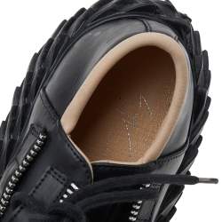 Pre Owned Giuseppe Zanotti Black Leather Urchin Sneakers Size 38
