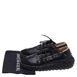 Pre Owned Giuseppe Zanotti Black Leather Urchin Sneakers Size 38