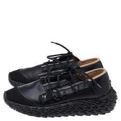 Pre Owned Giuseppe Zanotti Black Leather Urchin Sneakers Size 38