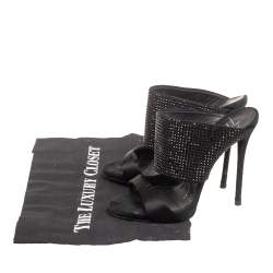 مملوكة مسبقًا صندل جوسيبي زانوتي مقدمة مفتوحة سويدي مزخرف كريستال وساتان أس ود مقاس 36