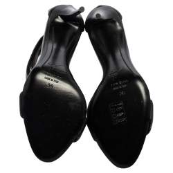 Pre Owned Giuseppe Zanotti Black Leather Ankle Strap Sandals Size 38