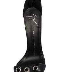 Pre Owned Giuseppe Zanotti Black Leather Ankle Strap Sandals Size 38