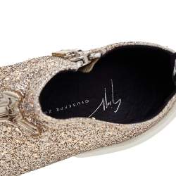 Giuseppe Zanotti Gold Glitter Jump Sneakers Size 40