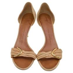 Giuseppe Zanotti Beige Suede Slide Sandals Size 39