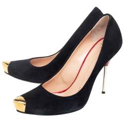 Giuseppe Zanotti Black Suede Pointed Toe Pumps Size 38