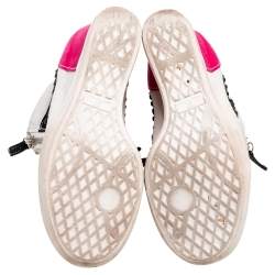 Pre Owned Giuseppe Zanotti Multicolor Crystal Embellished Suede Wedge Sneakers Size 37