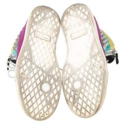 Pre Owned Giuseppe Zanotti Multicolor Suede Spike High-Top Sneakers Size 37