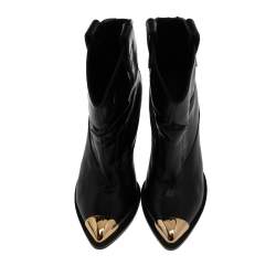 مملوكة مسبقًا حذاء بوت كاحل جوسيبي زانوتي جلد أسود مقاس 38