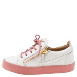 Giuseppe Zanotti White Leather  Low-Top Sneakers Size 39