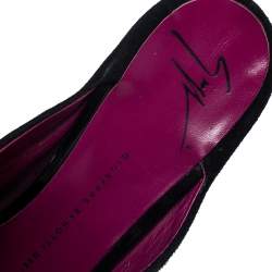 Giuseppe Zanotti Black Suede Open Toe Mule Sandals Size 40.5