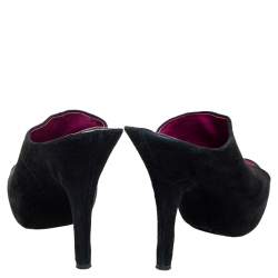 Giuseppe Zanotti Black Suede Open Toe Mule Sandals Size 40.5
