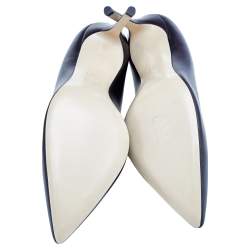 Pre Owned Giuseppe Zanotti Dark Brown Leather Pointed Toe Pumps Size 38.5