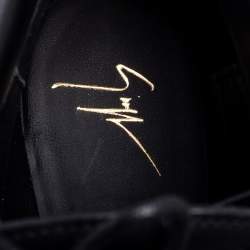 Pre Owned Giuseppe Zanotti Black Leather Wedge Sneakers Size 40