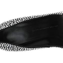 Giuseppe Zanotti Black Crystal Embellished Suede Ester Pointed Toe Pumps Size 38