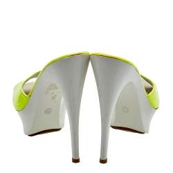 Giuseppe Zanotti Neon Yellow Patent Leather Platform Sandals Size 35