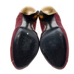 Pre Owned Giuseppe Zanotti Burgundy Suede Platform Pumps Size 39