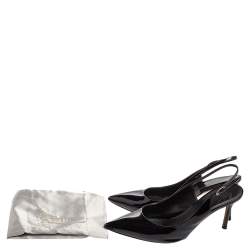 Giuseppe Zanotti Black Patent Leather Slingback Pumps Size 38