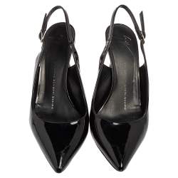 Giuseppe Zanotti Black Patent Leather Slingback Pumps Size 38
