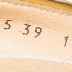 Pre Owned Giuseppe Zanotti White Croc Embossed Leather Peep-Toe Platform Pumps Size 39