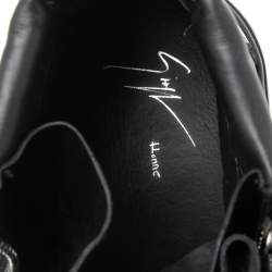 Pre Owned Giuseppe Zanotti Black  Leather Coby High Top Sneakers Size 43.5