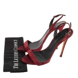 Giuseppe Zanotti Burgundy Suede  Slingback Sandals Size 41