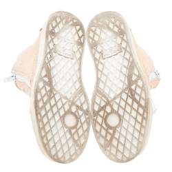 Giuseppe Zanotti Peach Python Embossed Leather High Top Sneakers Size 36