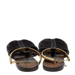 Giuseppe Zanotti Dark Brown Leather Strappy Flat Sandals Size 38