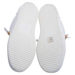 Pre Owned Giuseppe Zanotti White Patent And Leather London Low Top Sneakers Size 39