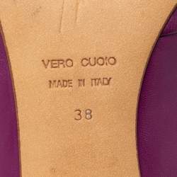 مملوكة مسبقًا حذاء كعب عالي جوسيبي زانوتي جلد بنفسجي بمقدمة مفتوحة مقاس 38