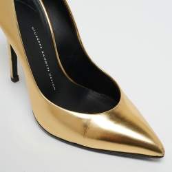 Giuseppe Zanotti Gold Leather Pointed Toe Pumps Size 40.5
