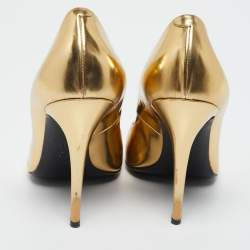 Giuseppe Zanotti Gold Leather Pointed Toe Pumps Size 40.5